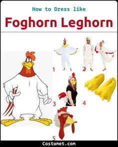 how to dress like cartoon characters from the disney movie, poohn leghorn