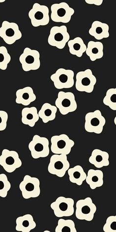 an abstract black and white flower pattern