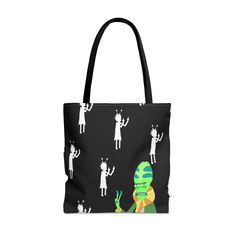 "Zeep's Cosmic Tote: Peaceful Patterns" is your ticket to carrying the cosmic charm of Rick and Morty wherever you go. This practical and high-quality tote bag is available in three sizes, ensuring you have the perfect fit for any adventure. 🌌 **Interdimensional Style The all-over print features Zeep Xanflorp's cosmic vibes, bringing a touch of the multiverse to your everyday life. It's a conversation starter for fans of the show. 🏖️ **Versatile and Durable Whether you're at the beach or explo Artsy Black Tote Shoulder Bag, Artsy Black Tote Bag, Artsy Black Bag For Everyday Use, Artsy Black Bags For Everyday Use, Artsy Black Shoulder Bag For Daily Use, Artsy Black Rectangular Bag, Peaceful Patterns, Every Step You Take, Conversation Starters