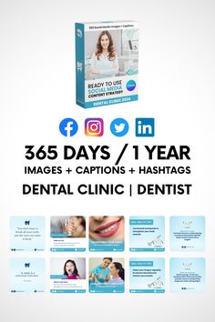 the dental clinic flyer is shown with images and captions