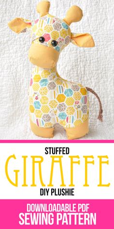 the stuffed giraffe sewing pattern is easy to sew