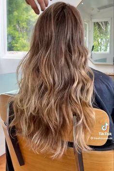 Sunny Highlights Hair, Long Layers For Wavy Thick Hair, Hair Inspo Brown Hair Blonde Highlights, Natural Bolyoge, Hair Balayage Brunette To Blonde, Natural Sun Highlights, Brunette Curly Hair Color, Lived In Blonde Highlights On Brown Hair, Honey Balyage Long Hair Brunettes