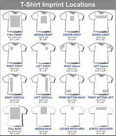 an image of men's t - shirts sizes chart