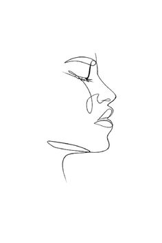 a line drawing of a woman's face