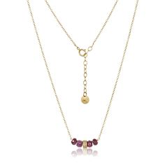 Four deep red opaque rubies with a 14k gold diamond roller in the center strung together on wire on a 14k gold chain. Length: 16-18" adjustable. Handcrafted at Mabel's San Francisco atelier. Amethyst Beads, Gold Filled Chain, Bracelet Gift, Deep Red, Pave Diamonds, Chain Length, Gold Chain, Gold Chains, Ring Earrings