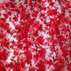 Red Embroidered Fabric For Spring Party, Spring Party Red Embroidered Fabric, Red Embroidered Lace Fabric For Party, Red Lace Fabric With Floral Embroidery, Red Embroidered Organza Fabric, Red Organza Embroidered Fabric For Wedding, Red Embroidered Fabric With Lace Work For Wedding, Embroidery Vines, Prom Lace Dress