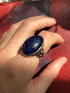 Lovely chunky sterling silver ring with a big blue stone. Has some light scratched on the stone but otherwise in great condition.  Fits Size 6 Silver Chunky Ring, Big Stone Rings, Disneyland 2024, 24th August, Chunky Silver Jewellery, 70s Jewelry, Accessory Inspo, Chunky Silver Rings, Big Stone Ring