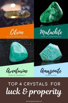 Citrine crystal, Malechite crystal, Aventurine crystal and Amazonite crystal are the top 4 crystals to bring luck and prosperity. Witchy Rituals, Crystals For Luck, Crystals For Sleep, Pagan Beliefs, Crystals For Beginners, Power Of Healing, Crystals For Healing, Amazonite Crystal, Using Crystals