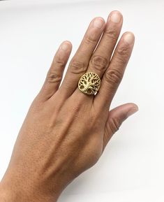 Tree Of Life Gold Ring made of Gold Vermeil: 18k Gold over Solid 925 Sterling Silver ☞ made to last.Matching Pendant & Earrings ☞ please ask meDetails:• Tree Of Life Gold Ring• Dimensions: Band width 2.5mm thickness 1.6mm• 18k Gold VermeilSKU 1318539422 Nature-inspired Gold Jewelry For Promise, 14k Gold Nature-inspired Ring, Nature-inspired Gold Promise Rings, Tree Of Life Ring, Tree Ring, Tree Rings, Artisan Rings, Mother Rings, Gold Statement Ring