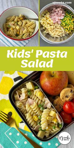 kids'pasta salad is an easy and healthy lunch for the whole family