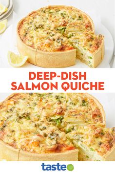 this deep dish salmon quiche is the perfect dinner