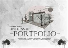 an advertisement for the interenship - portfolio project, featuring trees and buildings