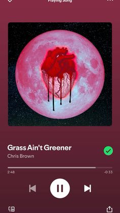 an iphone screen with the text grass ain't greener written in red on it