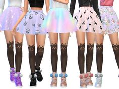 The Mega Pastel CC & Mods List — SNOOTYSIMS Sims 4 Cc Skirts Female, Sims Bottoms, 5 Outfits, Sims 4 Anime, Cc Clothes, Sims 5, Gothic Skirts, Sims 4 Children