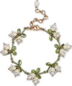 Delicate Green Jewelry For Spring, Elegant Spring Birth Flower Jewelry, Elegant Spring Jewelry With Birth Flower Details, Delicate Spring Jewelry With Flower Decoration, Green Delicate Flower Jewelry, Elegant Green Jewelry With Flower Decoration, Green Flower-shaped Jewelry With Flower Decoration, Green Flower Shaped Jewelry With Floral Decoration, Flowers Earrings