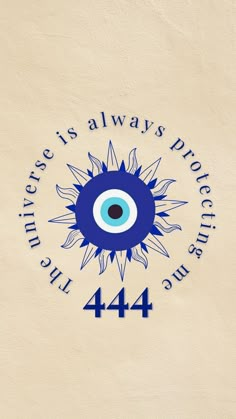 an evil eye on the side of a building with words underneath it that say, always protect