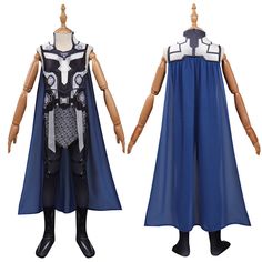 the legend of zeo cosplay costume is shown in front and back views