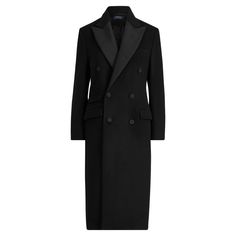 Polo Ralph Lauren Wool-Blend Tuxedo Coat In Black New With Tags Size 4 Straight Fit. Intended To Hit Below The Knee. Peak Lapels. Double-Breasted Silhouette. Long Sleeves With Four-Button Cuffs. Left Chest Welt Pocket. Two Right Waist Flapped Pocket. Left Waist Flapped Pocket. Back Vent. Fully Lined. Shell: 75% Recycled Wool, 25% Polyamide Twill. Lapels: 100% Silk Faille. Lining: 100% Viscose Jacquard. Dry Clean. Imported. Designer Black Outerwear With Notch Lapel, Winter Office Tuxedo Style Outerwear, Office Tuxedo Style Winter Outerwear, Office Winter Tuxedo Outerwear, Evening Black Outerwear With Double Button Closure, Black Evening Outerwear With Double Button Closure, Winter Wool Tuxedo Style Outerwear, Wool Tuxedo Style Winter Outerwear, Black Tuxedo Style Fall Outerwear