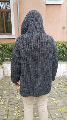 Chunky Knit Men Cardigan Sweater, Hand Knitted Cardigan for Men, Yellow Sweater Cardigan, Gift for Him, Husband Gift, Boyfriend Gift - Etsy Turkey Knitted Outerwear For Winter, Winter Knitted Outerwear For Cold Weather, Knitted Winter Outerwear For Cold Weather, Warm Gray Knit Cardigan, Winter Knitted Sweater Coat, Gray Knitted Cardigan For Cold Weather, Cozy Turtleneck Outerwear With Knit Fabrication, Warm Gray Cardigan For Cold Weather, Gray Knitted Hooded Cardigan