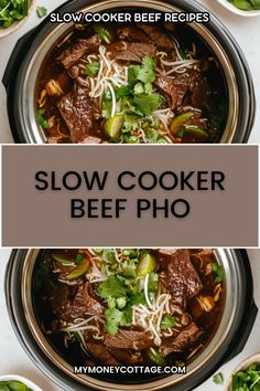 the slow cooker beef pho recipe is ready to be eaten