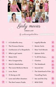 Coquette Netflix Movies, Girly Comfort Movies, Where To Watch Barbie Movies, Feminine Movies, Girly Things To Do, Best Girly Movies, Girly Series, Movie Night Aesthetic, Barbie Film