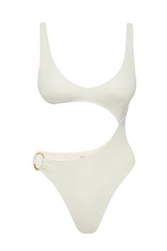 St. Barth's One Piece - Ivory White Wedding Bathing Suit, Elegant Cutout Backless Swimwear, Elegant Backless Cutout Swimwear, Elegant Cutout Swimwear For Poolside, Chic Cutout Backless Swimwear, Elegant Poolside Cutout Swimwear, Elegant One-piece Cutout Swimwear, Chic Cutout Swimwear For Night Out, Bride Bathing Suit