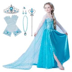 c19ek0urcr Thank you for visiting our page Children's Princess Elsa Dress Costume Frozen Elsa Dress Luxurious 7 Pi [ Brand ] :YITING Detail [ Condition ] New You can become the princess of your dreams from the day you receive it! Elsa Anna cosplay costume dress! Super cute dress costume luxury 7-piece set ☆■ Perfect for birthdays, Christmas gifts, costume events such as Halloween ♪♪ Please transform your child into a princess more beautiful than anyone else (^_-)- ☆■A dress costume set with a very cute design and beautiful color harmony that will make your child's dream of becoming a princess come true. It can be used not only as stage costumes for school plays and cultural festivals, but also for recitals, various parties, and various other events. Also a present for children who love pri Karneval Party, Princess Elsa Dress, Frozen Elsa Dress, Halloween Fest, Elsa Costume, Diy Kostüm, Anna Dress, Elsa Dress, Shiny Dresses