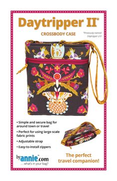 an advertisement for a cross body bag