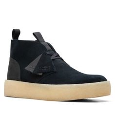 A Hardy Rubber Crepe Sole Updates This Classic Boot Shaped From Supple Suede With A Nubuck Heel Counter For Textural Contrast. Removable Insole Leather Upper And Lining/Rubber Sole Imported. Black Sneakers With Vibram Sole, Black Boots With Stitched Sole And Flat Heel, Ankle-high Suede Sneakers With Stitched Sole, Black Suede Sneakers With Flat Heel, Black Suede Sneakers With Plain Toe, Black Suede Boots With Contrast Sole, Black Low-top Suede Boots, Black Suede Low-top Boots, Black Suede Boots With Branded Insole