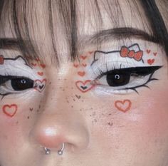 Hello Kitty Make-up, Vampire Bride, Hello Kitty Makeup, Cute Eye Makeup, Swag Makeup, Cool Makeup Looks, Ethereal Makeup, Dope Makeup, Eye Makeup Designs