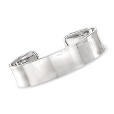 Ross-Simons - Italian Sterling Silver Polished Cuff Bracelet. 7". Shine bright flaunting this chic sterling silver cuff bracelet. Crafted in Italy, this minimalist design looks great in a stack with your other favorites. 5/8" wide. Slip-on, sterling silver cuff bracelet. Jewelry Presentation, Sterling Silver Cuff Bracelet, Fine Jewelry Bracelets, Sterling Silver Cuff, Silver Cuff Bracelet, Silver Cuff, Bracelets And Charms, Shine Bright, Free Jewelry