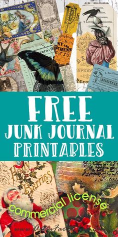 the free junk journal printables are great for kids and adults to use in their crafts