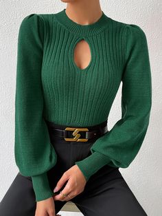 Business Casual Outfits For Interview, Beautiful Frock Design, Keyhole Neckline, Business Outfits, Baddie Outfits Casual, Business Casual Outfits, Cute Simple Outfits, Blouses, Knitwear Women