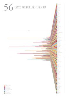 an image of the cover of 50 days worth of food, with colorful lines on it