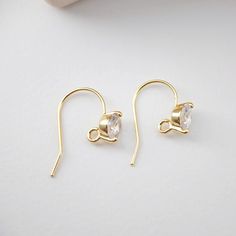 18K Gold Plated Ear Wires, Round Cubic Pave Earring Hooks, Nickel Free, Fish Hooks, Ear Wires for Jewelry Making D0170 Nickel Free/ Hypoallergenic Quantity: 1 pair/  10 pairs Size:22.3*6mm Material: 18K real gold, Cubic Zirconia, Brass Color: 18K Gold *We do not accept returns or exchanges for earring posts (including hoops and hooks) of any kind for hygienic reasons. No one wants to purchase earring posts that someone else may have put in their ears to test! You can count on your posts being cl Fish Hooks, Earring Posts, Unique Handmade Jewelry, Earring Hooks, Brass Color, Fish Hook, Jewelry Making Supplies, Real Gold, Ear Wires