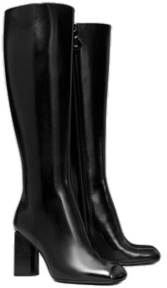 Fitted Calf Leather Knee-high Boots With Sculpted Heel, Modern Knee-high Boots With Sculpted Heel, Sleek Knee-high Boots With Sculpted Heel And Round Toe, Fitted Mid-calf Calf Leather Boots With Sculpted Heel, Fitted Mid-calf Boots With Sculpted Heel In Calf Leather, Knee-high Platform Boots With Sculpted Heel For Formal Occasions, Sleek Leather High-heel Knee-high Boots, Sleek Leather Knee-high Boots With High Heel, Sleek Leather High Heel Knee-high Boots