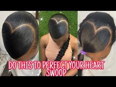 HOW TO DO A PERFECT HEART SWOOP PONYTAIL - YouTube Slick Back Ponytail With Heart Part, Slick Heart Ponytail, Heart Sleek Ponytail, Heart Side Part Ponytail, How To Do Heart Parts In Hair, Heart Shaped Slick Back, Heart Swoop Tutorial, Heart Swoop Hairstyle, Heart Part Ponytail