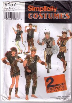 an adult male and female costume sewing pattern