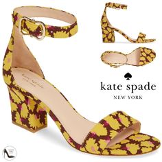 Kate Spade New York Susane Rich Fudge Sandals Women’s Floral Yellow Ankle Strap Block Heel Pumps Size 8.5 New In Box With Its Simple Styling And Comfortable Block Heel, This Single-Strap Sandal Pairs Just As Well With Casual Looks As It Does Party Attire. Chic And Elegant Sandals. The Classic Silhouette Of Susane Is Perfect For Stepping Up Cocktail Dresses, Jeans And Suits. The Chunky Heel Makes It Easy To Strut In These Long After The Day Has Ended. 100% Sheep Leather Linings Open Toe Adjustabl Yellow Sandals With Low Heel And Heel Strap, Yellow Sandals With Heel Strap And Low Heel, Yellow Sandals With Medium Width And Block Heel, Yellow Block Heel Sandals With Medium Width, Yellow Block Heel Sandals Medium Width, Summer Yellow Heels, Medium Width, Summer Yellow Heels Medium Width, Kate Spade Summer Sandals With Ankle Strap, Kate Spade Summer Ankle Strap Sandals