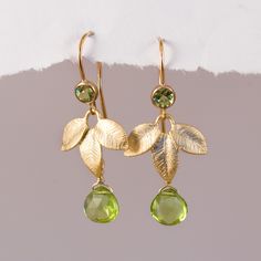 August Birthstone Earrings  Peridot Earrings  Leaf by delezhen, $48.00 Mother Of The Bride Earrings, Earring Tops, August Birthday, Peridot Jewelry, Peridot Earrings, Personal Aesthetic, Bride Earrings, Birthstone Earrings, August Birthstone