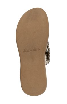 Show off beachy style with this slide sandal featuring a thong toe, chevron-woven strap and comfortable cushioned footbed. 1" heel Synthetic upper, lining and sole Made in Italy Beachy Style, Sandal Women, Slide Sandals, Nordstrom Rack, Womens Sandals, Show Off, Nordstrom, In Italy, Size 7