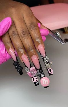 Xxl Nails, Cozy Colors, Junk Nails, Fall Nail Ideas, Punk Nails, Nails Design With Rhinestones