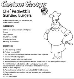 the instructions for how to make a chef's garno burgers recipe