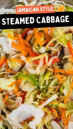 this is an image of a steamed cabbage salad with carrots and lettuce