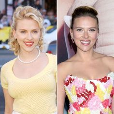 two women in different dresses and one has an orange lipstick on her cheek, the other is wearing a yellow top