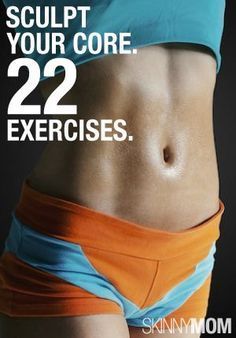 a woman's stomach is shown with the words sculpt your core 22 exercises