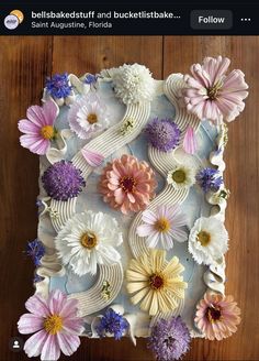 Naked Flower Cake, Floral Sheet Cake, Sheet Cakes Decorated, Happy Cakes, Slab Cake, Cake Decor Ideas, Cute Bakery, Floral Cakes, Cakes Decorated