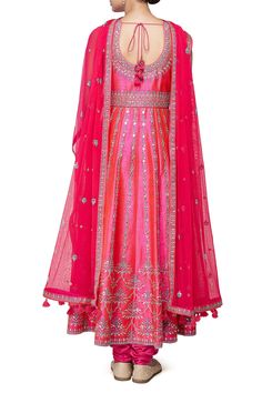 This pink anarkali is crafted in pure pure dupion silk fabric with dori, Sequin, and Zari embroidery. Dupatta is crafted with embroidered border and small tassels at the edge. This anarkali is paired with a lycra pajami. Salwar Kameez Online Shopping, Embroidery Dupatta, Pink Anarkali, Designer Anarkali Suits, Indian Wedding Outfit, Curated Outfit, Zari Embroidery, Indian Bridal Lehenga, Salwar Kameez Online