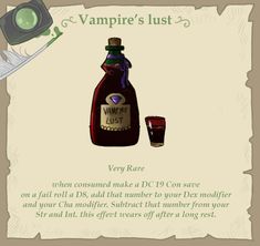 the first potion i made 3 years ago (god time flies) that has become a very popular drink with my players. also makes the consumers rather. lustful. but i dont thing that should be a core component for the drink :D Dnd Potions Homebrew, Dnd Health Potion, Tavern Drinks, Mythical Plants, Dnd Drinks, Fantasy Relics, Alchemist Artificer, Dnd Feywild, Dnd Plants