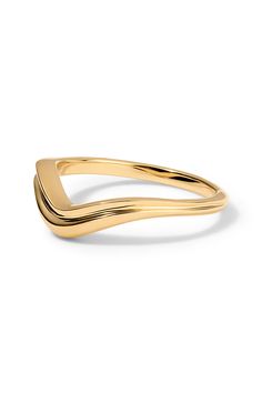 ONDA RING JEWELRYFINE JEWELRING CASEY PEREZ Modern Wavy Rings With Polished Finish, Yellow Gold Wavy Jewelry With Polished Finish, Modern Twist Curved Ring With Polished Finish, Wavy Yellow Gold Jewelry For Formal Occasions, Modern Twist Curved Rings With Polished Finish, Elegant Yellow Gold Wavy Rings, Formal Yellow Gold Wavy Jewelry, Gold Jewelry With A Modern Curved Design, Gold Curved Jewelry With A Modern Twist